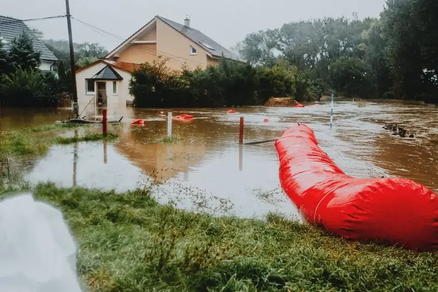 Residential flooding in Fairfax County Virginia during storm event